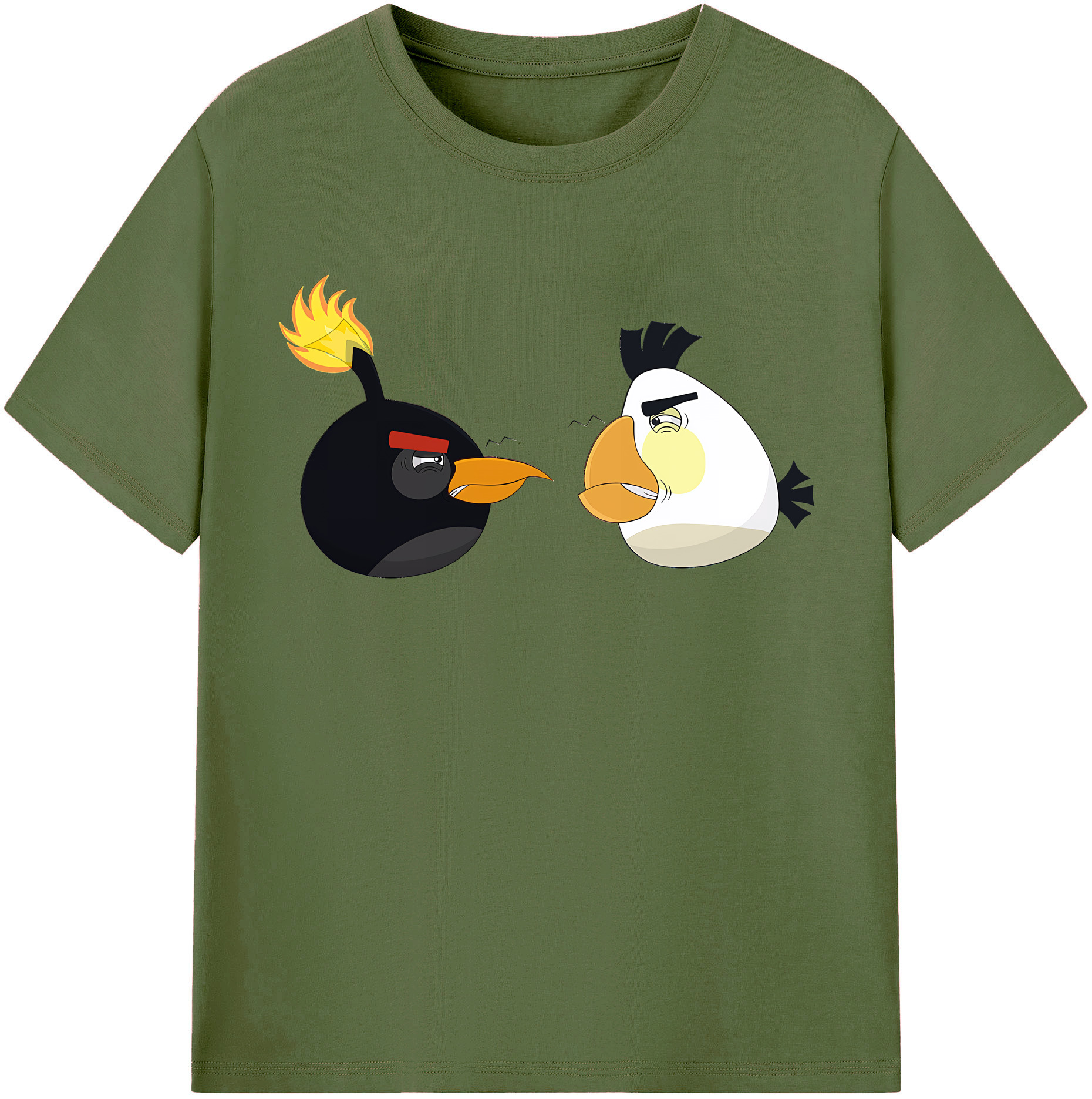 （画像用） Angry Birds アングリーバード 綿100％半袖Tシャツ（フロントプリント）